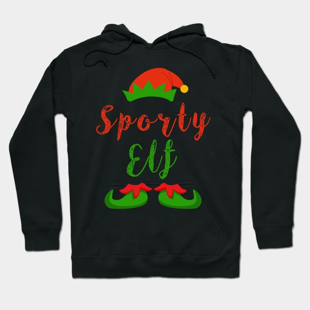 Sporty Elf | Funny Christmas Family Matching T-Shirt Gift Hoodie by MerchMadness